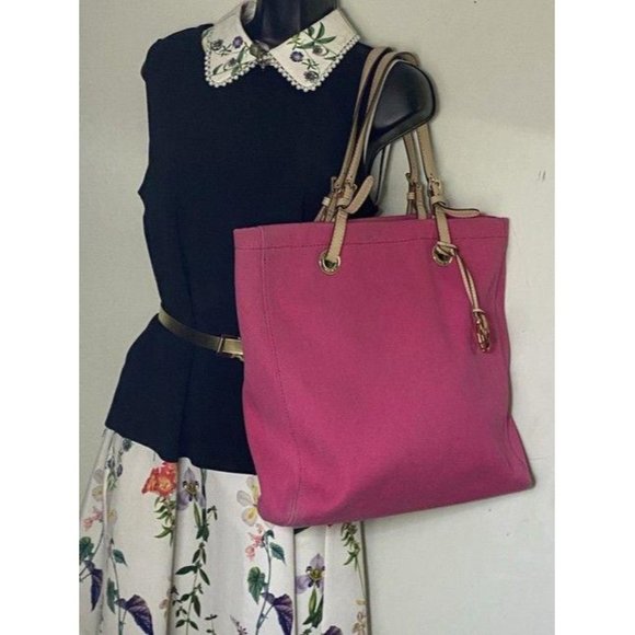 michael kors shopping xl fabric pink canvas tote - Picture 4 of 8